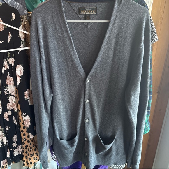 Jos A Bank Reserve Cotton & Silk Blend Cardigan Sweater Grandpa Academia - Picture 1 of 5